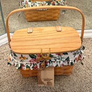 Longaberger Basket with Floral Trim